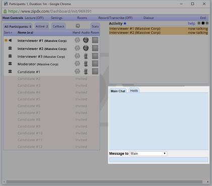 Conference Dashboard 204: Text Chat - ZipDX